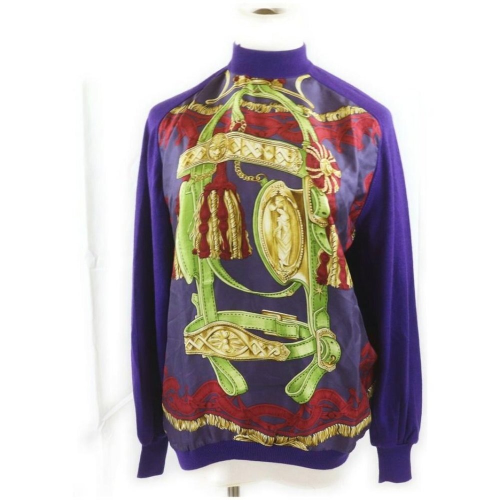 Hermès Size 40 Purple Cashmere x  Silk Sweater